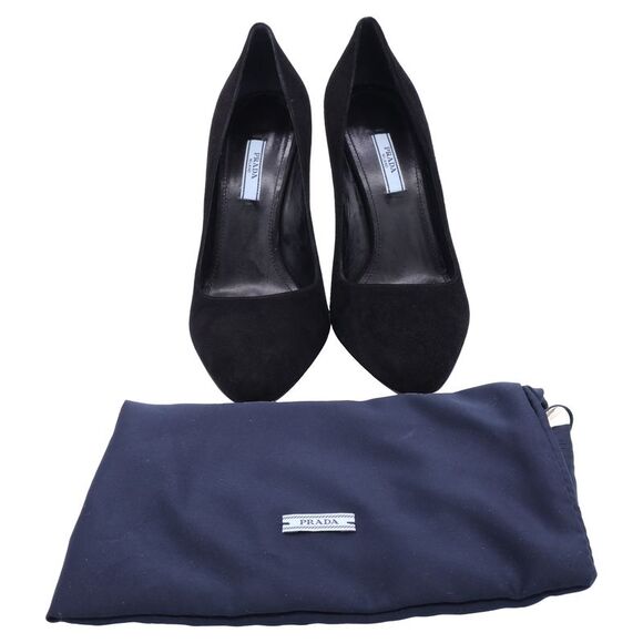 Prada High-Heel Pumps in Black Suede - Picture 7 of 12